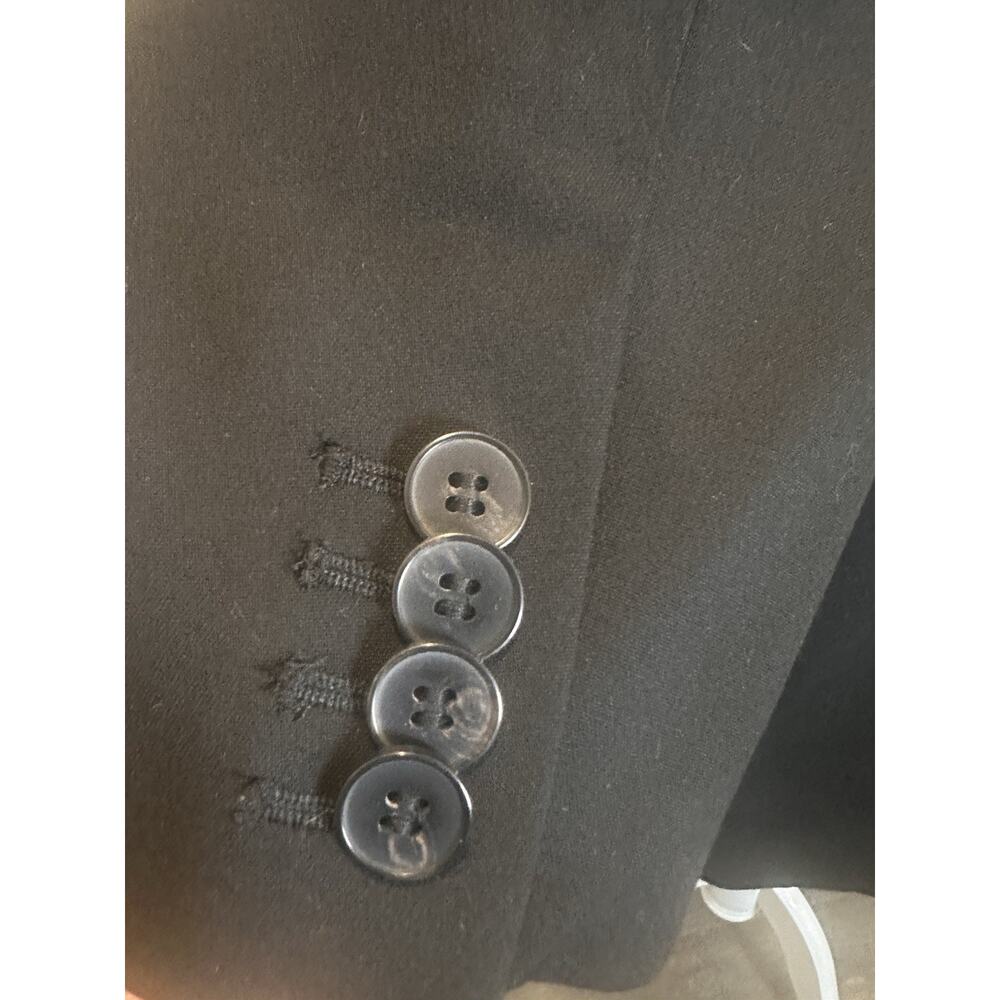 H&M Women’s Black Solid Long Blazer Jacket Button Front Pockets Size XL - Picture 5 of 5